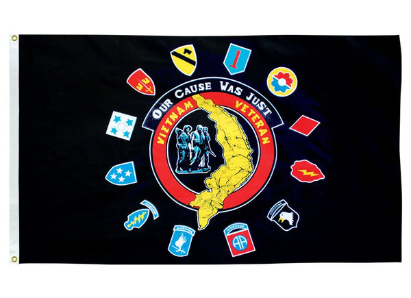 3x5 ft Vietnam Veterans Flag Black - The Flag Lady