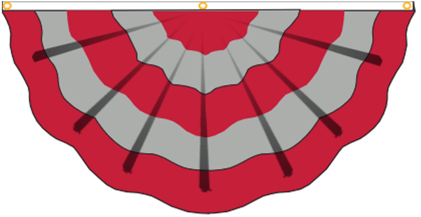 3x6 ft Ohio State Scarlet and Gray Striped Bunting - The Flag Lady