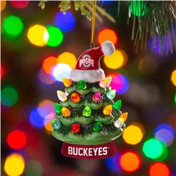 4 in LED Ceramic Ohio State Christmas Tree Ornament - The Flag Lady