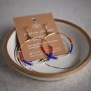 4th of July Seed Bead Earrings Hoop Earrings Gold Earrings - The Flag Lady