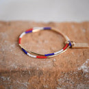 4th of July Seed Bead Triple Wrap Stretch Bracelets - The Flag Lady