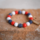 4th of July Seed Bead Triple Wrap Stretch Bracelets - The Flag Lady