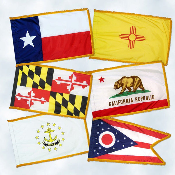 4x6 ft Colonial Nylon 50 States Flag Set w/ Fringe - The Flag Lady