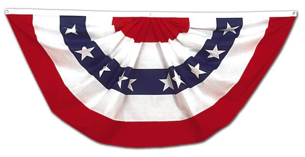 4x8 ft Nylon Pre - pleated Fan Bunting w/ Stars - The Flag Lady