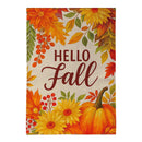 Fall Floral Bloom Burlap Flag Garden