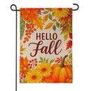 Fall Floral Bloom Burlap Flag Garden