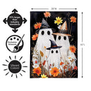 Halloween Ghost Family Burlap Flag House