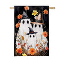 Halloween Ghost Family Burlap Flag House