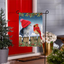 Kitten & Cardinal Winter Friends Burlap Garden Flag