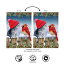 Kitten & Cardinal Winter Friends Burlap Garden Flag