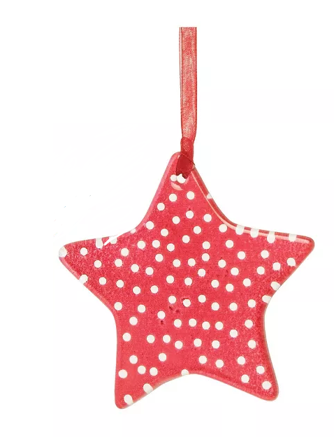 Gallerie II Patriotic Star 4th Of July Glass Ornament