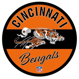Round Vintage Cincinnati Bengals, LED Wall Decor