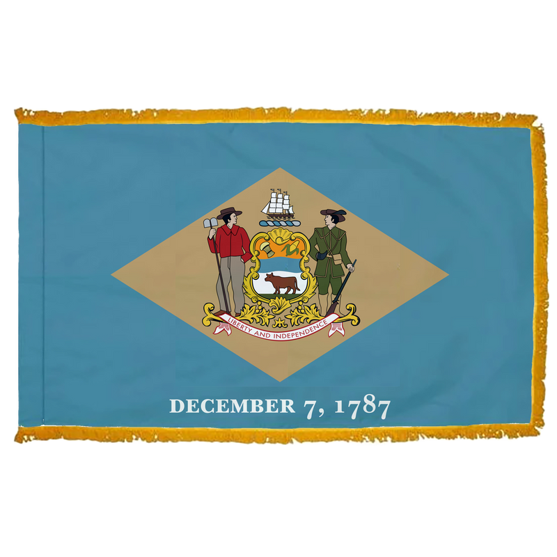State of Delaware Flag with Fringe