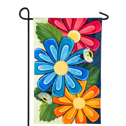Spring Floral Applique Garden Flag (13 in. x 18 in.)
