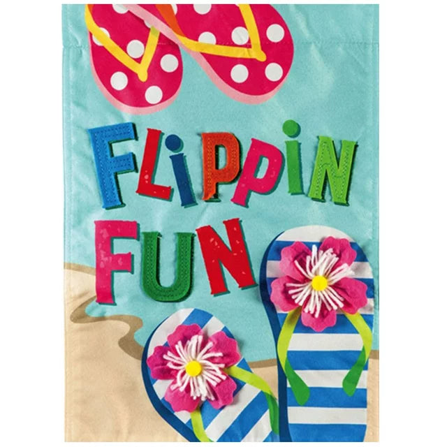 Flippin' Fun Linen Garden Flag
