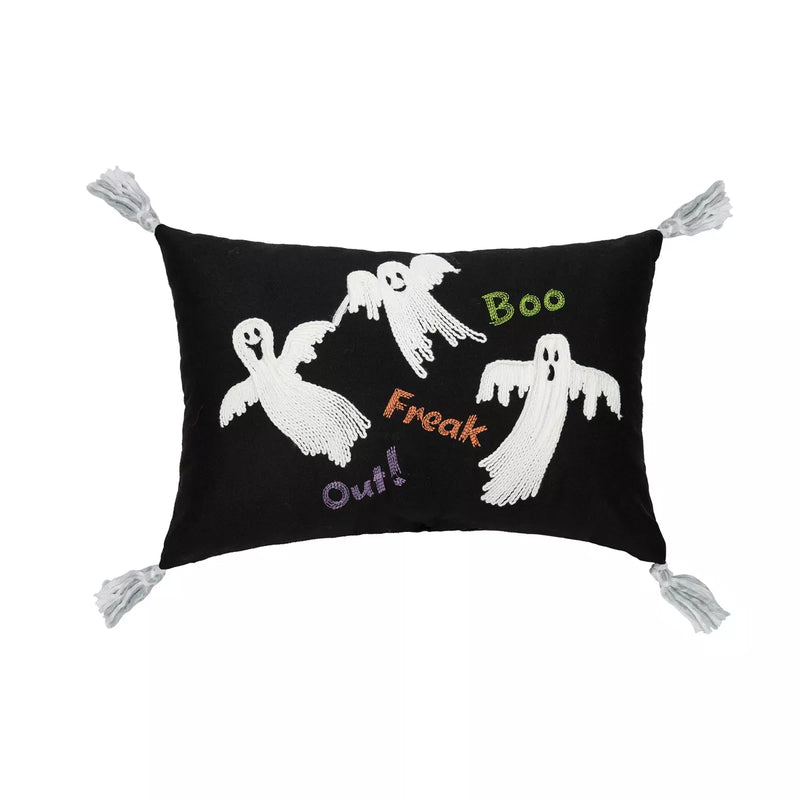 Boo Ghost Lumbar Pillow w/ Tassels