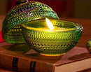 Shades of Emerald LED Table Decor Glass Ornament