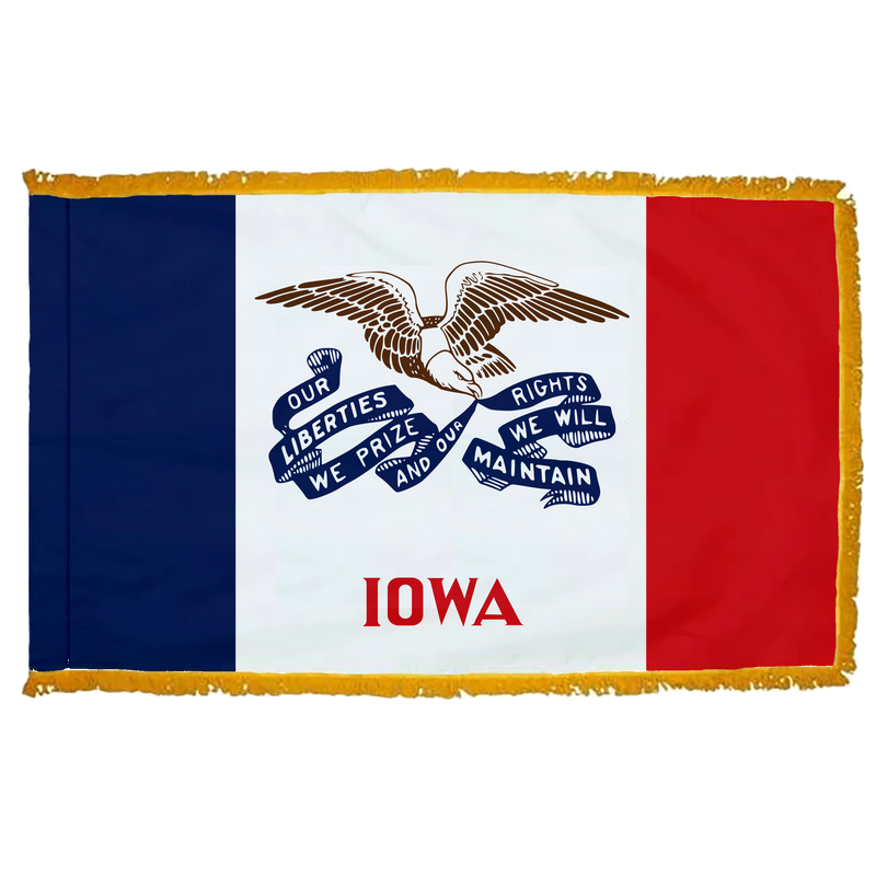 State of Iowa Flag with Fringe