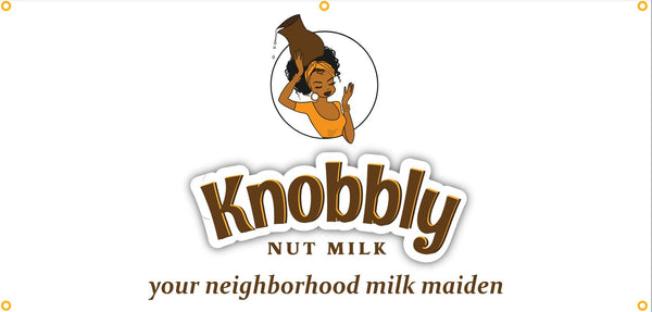 3x6 ft Knobbly Nut Milk Vinyl Banner