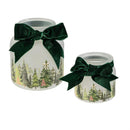 hades of Emerald LED Table Décor Glass Jar with Bow, 2 sizes
