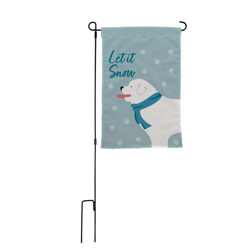 Let it Snow Dog Garden Flag