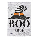 Boo-tiful Witch Hat Moire Flag Garden