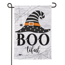 Boo-tiful Witch Hat Moire Flag Garden