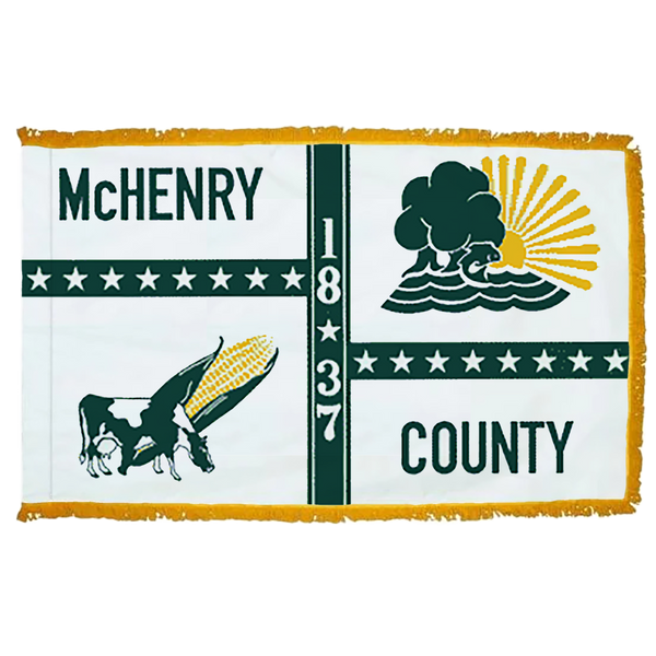 McHenry County Illinois Flag - 3x5ft Indoor w/Fringe