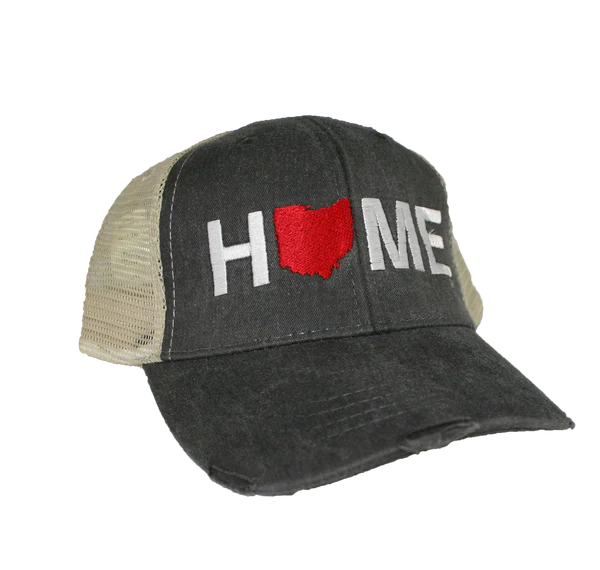 Embroidered Mesh Hat | Home-Red/White