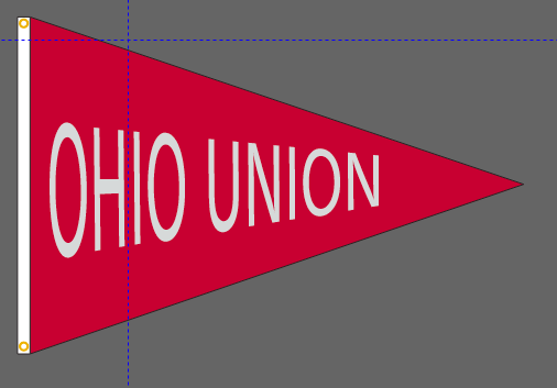 5x40 in Scarlet Ohio Union Pennant