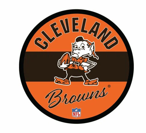 Round Vintage Cleveland Browns, LED Wall Decor