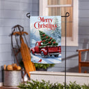 Evergreen Christmas Delivery Suede Flag, Garden