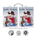 Snowman & Friends Suede Flag Garden