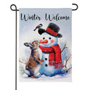 Snowman & Friends Suede Flag Garden