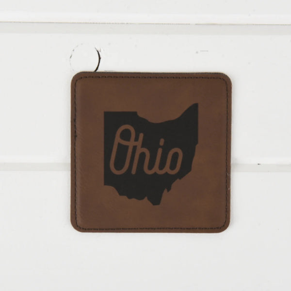 Ohio Leather Coasters-Script State