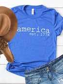 America est. 1776 Graphic Tee - The Flag Lady
