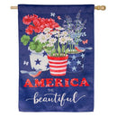 America the Beautiful Suede House Flag - The Flag Lady