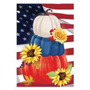 American Pumpkin Stack Suede Garden Flag - The Flag Lady