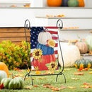 American Pumpkin Stack Suede Garden Flag - The Flag Lady