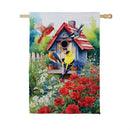 Americana Songbirds Garden Suede House Flag - The Flag Lady