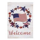 Americana Star Wreath Burlap Garden Flag - The Flag Lady