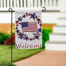 Americana Star Wreath Burlap Garden Flag - The Flag Lady