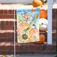 Autumn Greetings Suede Garden Flag - The Flag Lady