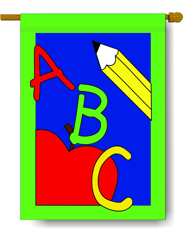 Back to School ABCs Banner Flag 28 x 40 inch Special Occasions - The Flag Lady