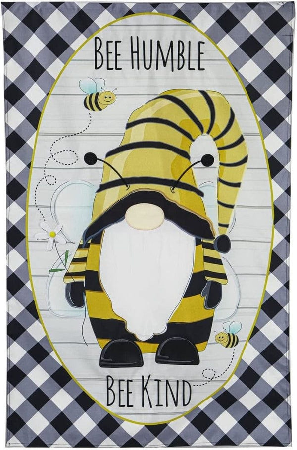 Bee Humble Bee Kind Garden Gnome Banner - The Flag Lady