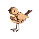 Bird with Wood Texture Resin Table Decor with Metal Legs - The Flag Lady