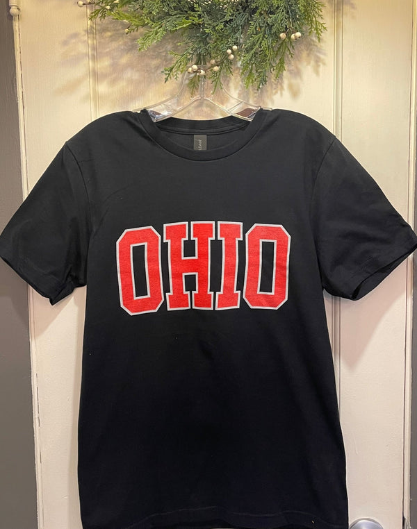 Black Softstyle 'OHIO" Tee Shirt - The Flag Lady