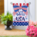 Bless The USA Bow Applique Garden Flag - The Flag Lady