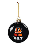 Blown Glass Ornament, Cincinnati Bengals Who Dey - The Flag Lady