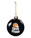 Blown Glass Ornament, Cleveland Browns Dawg Pound - The Flag Lady